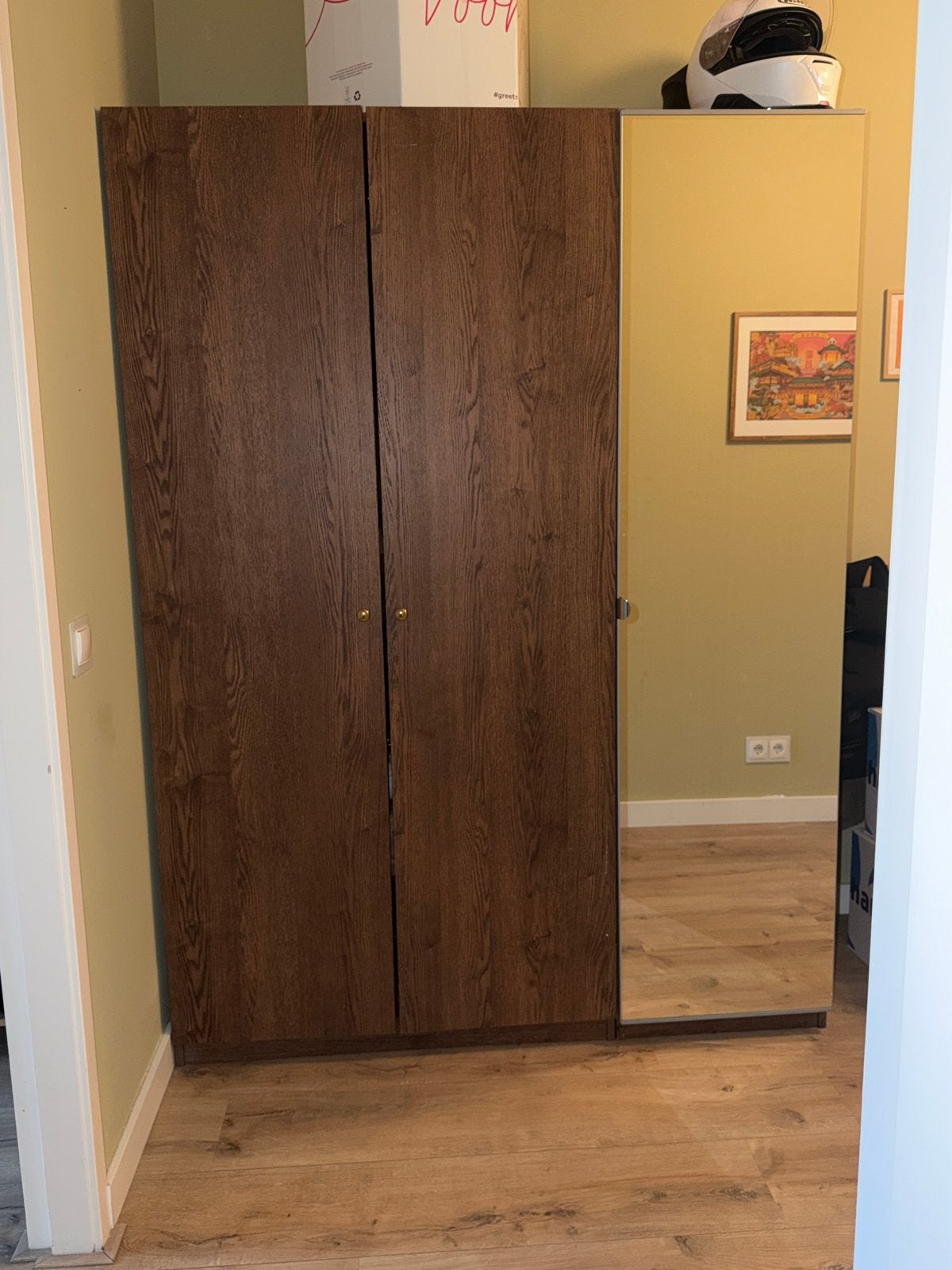 PAX garderobekast met spiegeldeur 150x200, Ophalen, 200 cm of meer, 50 tot 100 cm, Zo goed als nieuw
