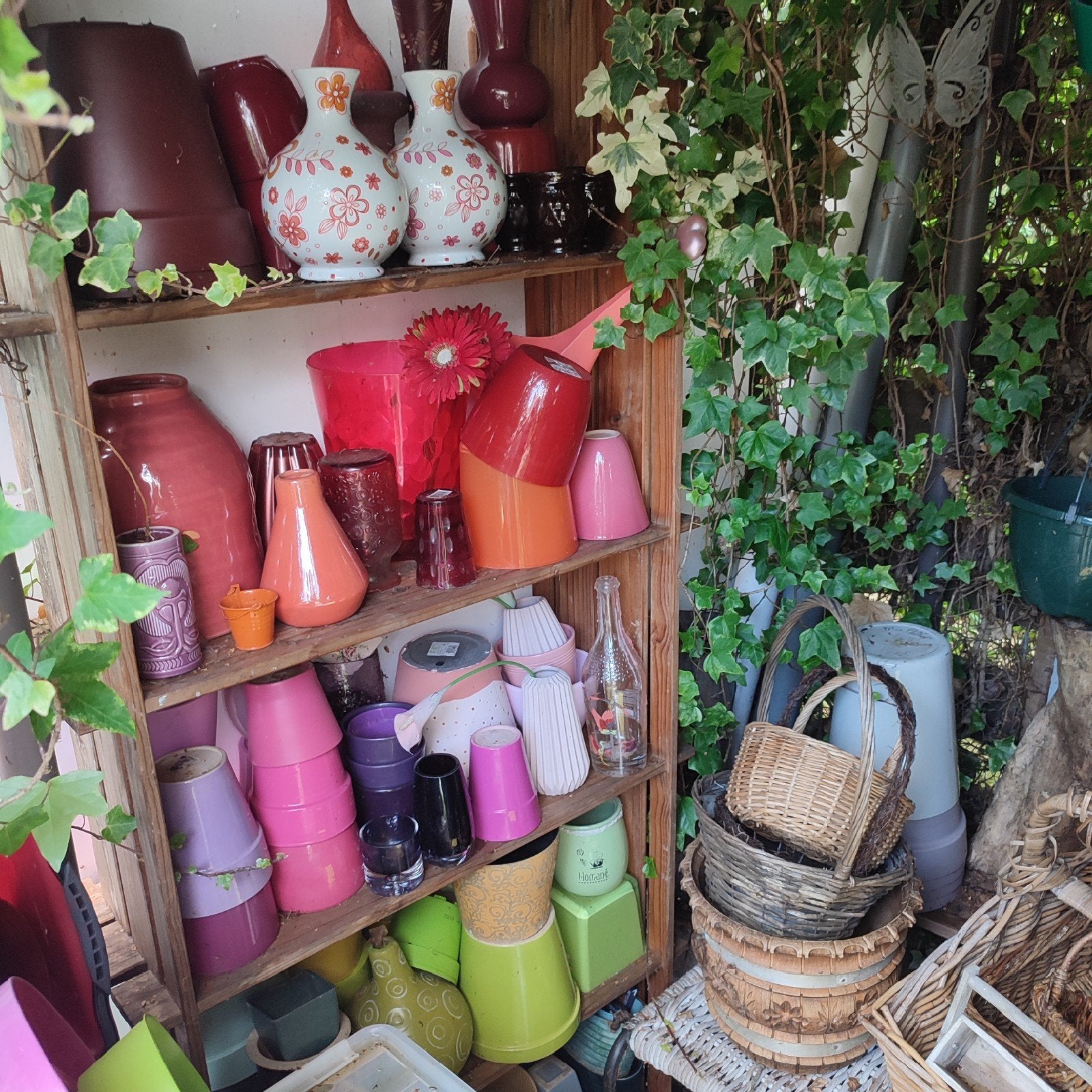 Binnen bloempotten in alle kleuren en maten, Ophalen