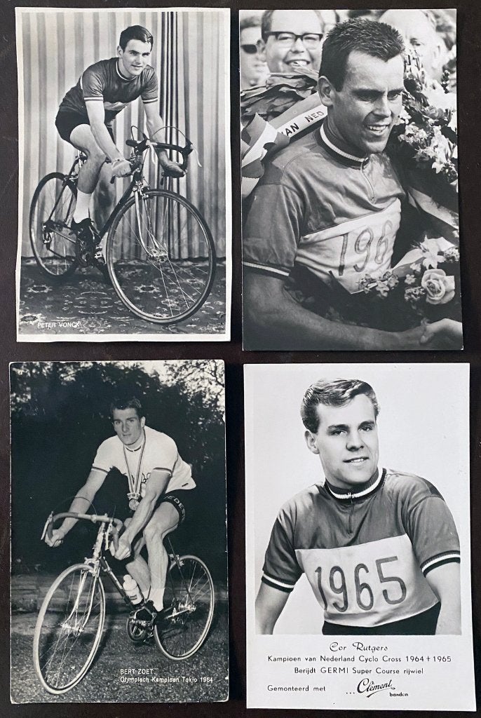 Wielrennen fotokaarten – JO DE ROO 1964 e.a.   4x, Ophalen of Verzenden, Gebruikt, Overige typen