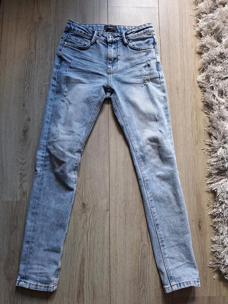 Shoeby Tapered Jeans - Bleached Denim - Maat 146, Kinderen en Baby's, Kinderkleding | Maat 146, Broek, Ophalen of Verzenden, Zo goed als nieuw