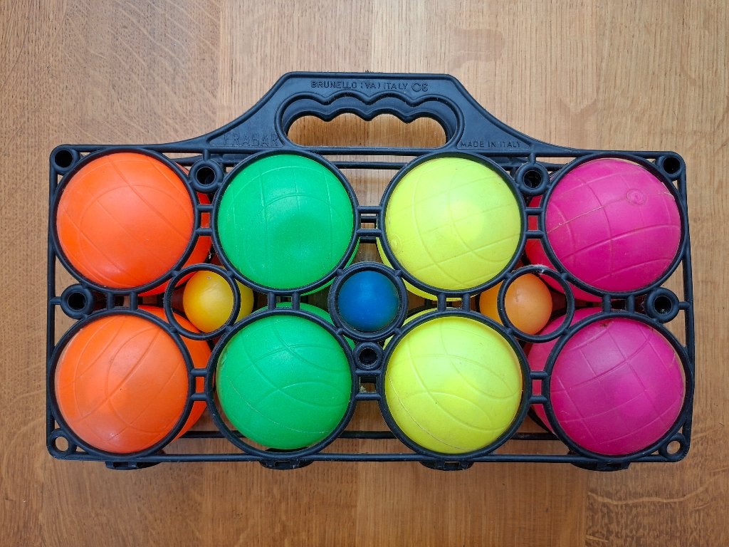 Jeu de boules ballen in draagtas., Ophalen of Verzenden, Gebruikt