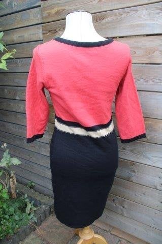 Michael Barnaart jurk Koraal/ zwart mt 42 Winter Vast AANBI, Kleding | Dames, Zwart, Maat 42/44 (L), Ophalen of Verzenden, Zo goed als nieuw