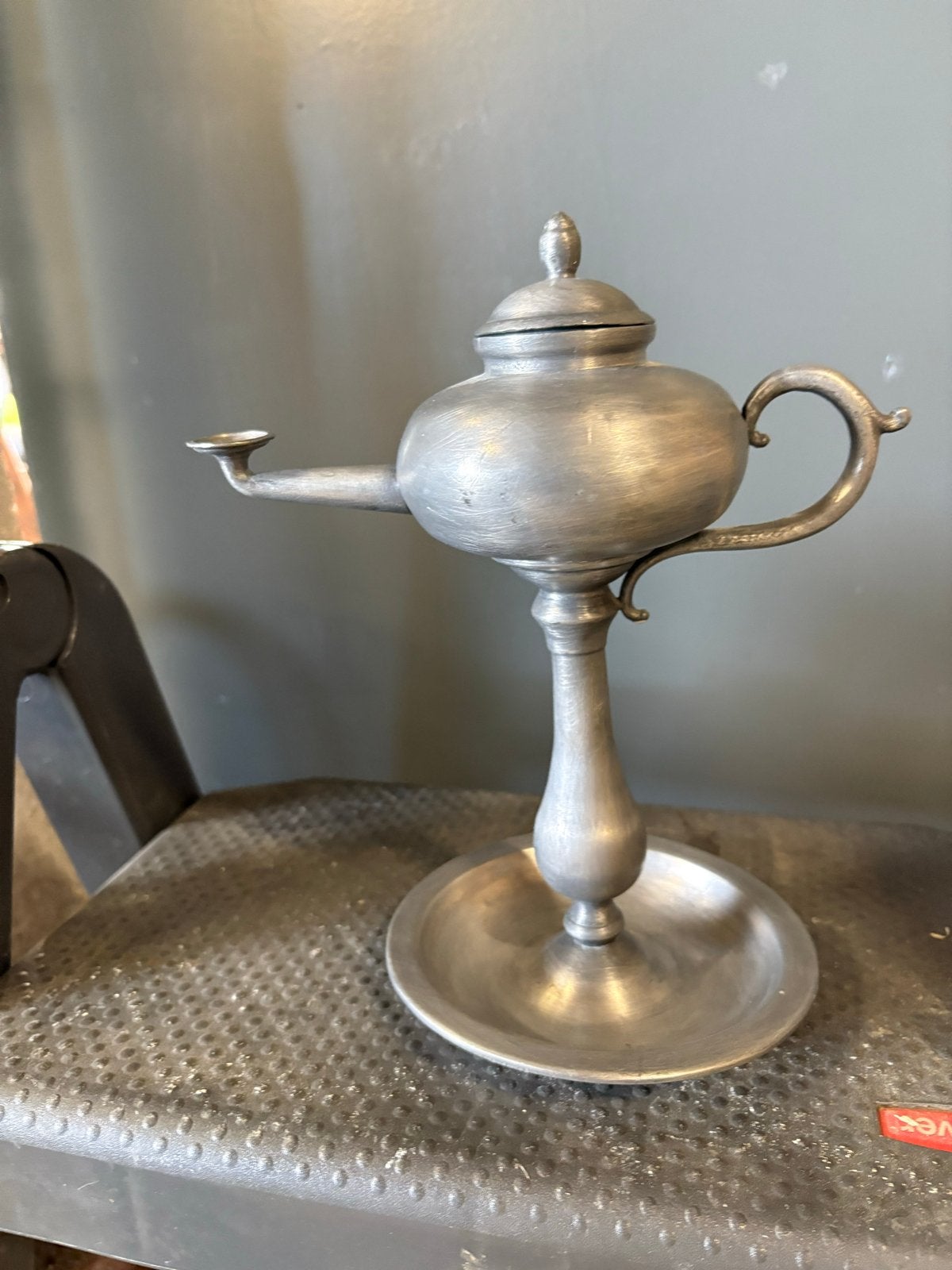 Antieke/Vintage Tinnen Olielamp - Snotneus, Antiek en Kunst, Ophalen