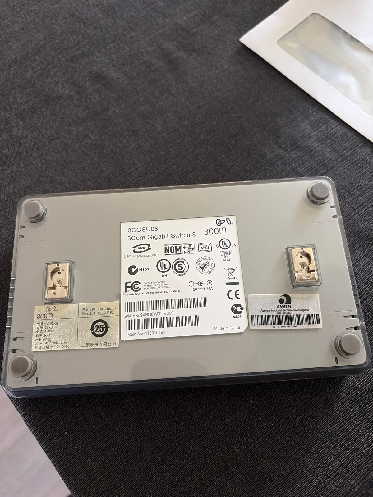 3Com 3CGSU08 Gigabit Switch 8-poorts, Ophalen of Verzenden, Gebruikt
