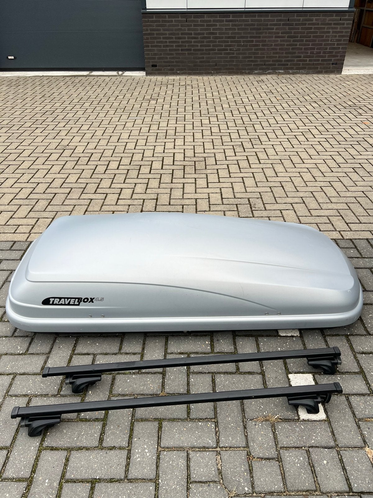 Te huur: Travelbox 4.5 Dakkoffer met Thule Dakdragers, Auto diversen, Ophalen, Gebruikt