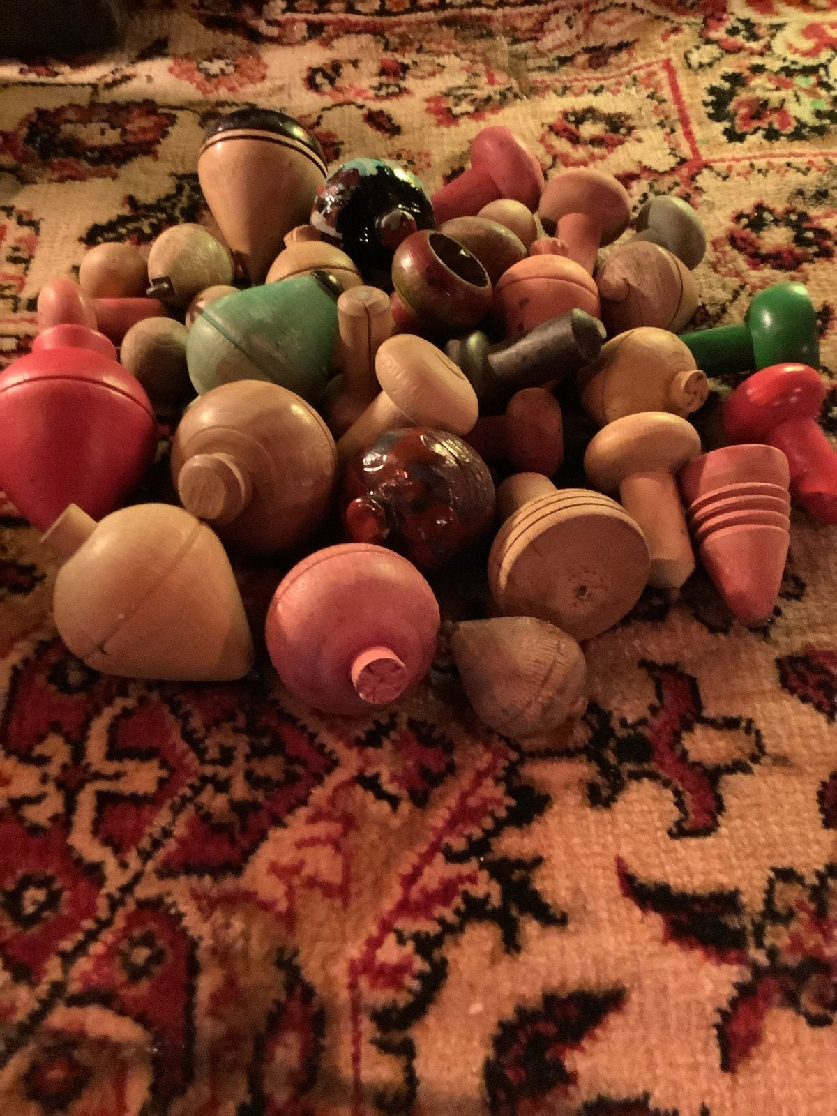 Vintage houten tollen - Grote collectie, Ophalen of Verzenden, Gebruikt