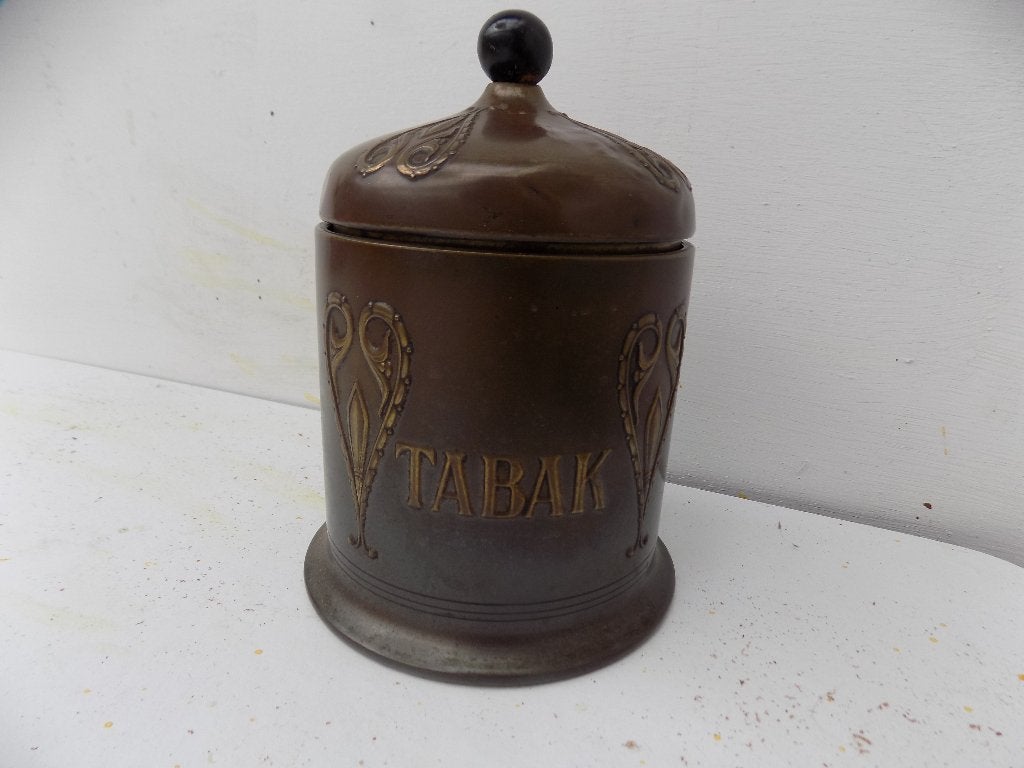 Vintage koperen tabakspot art deco, Ophalen of Verzenden