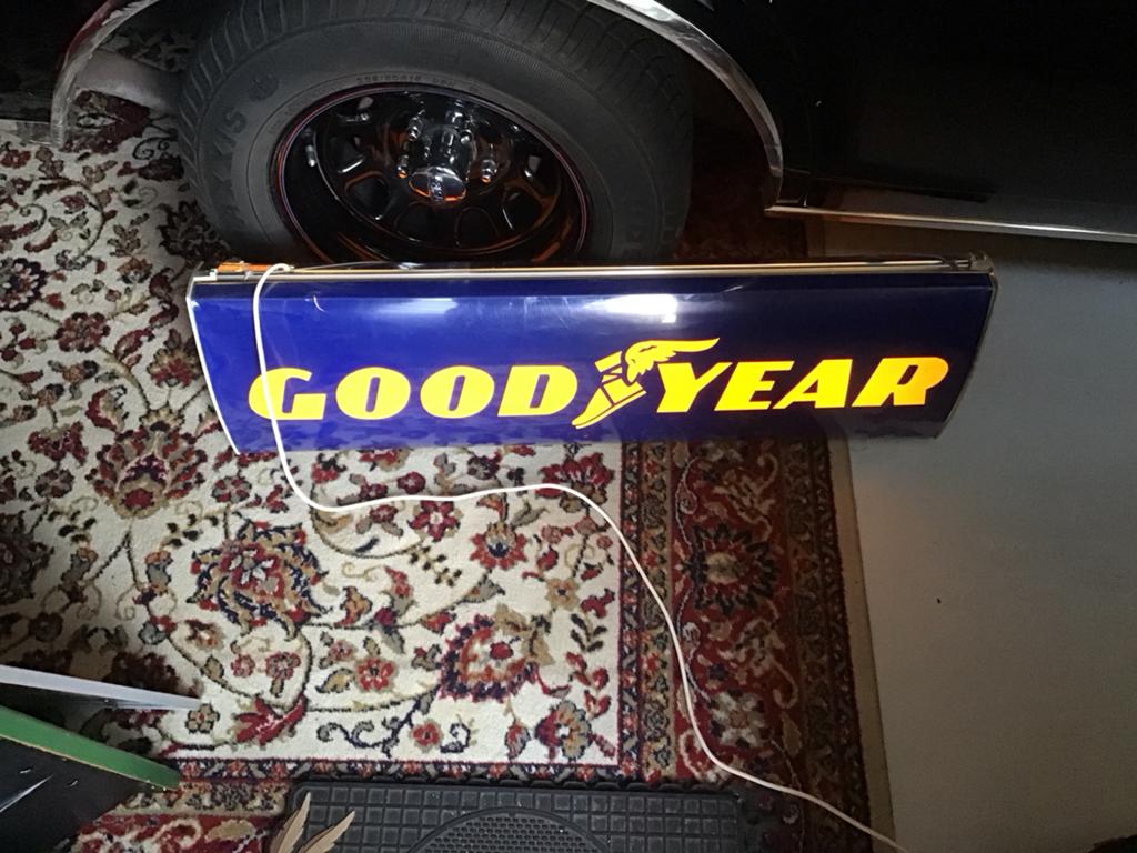 Goodyear Lichtbak Reclamebord - Uniek Verzamelobject, Verzamelen, Ophalen, Gebruikt, Auto's