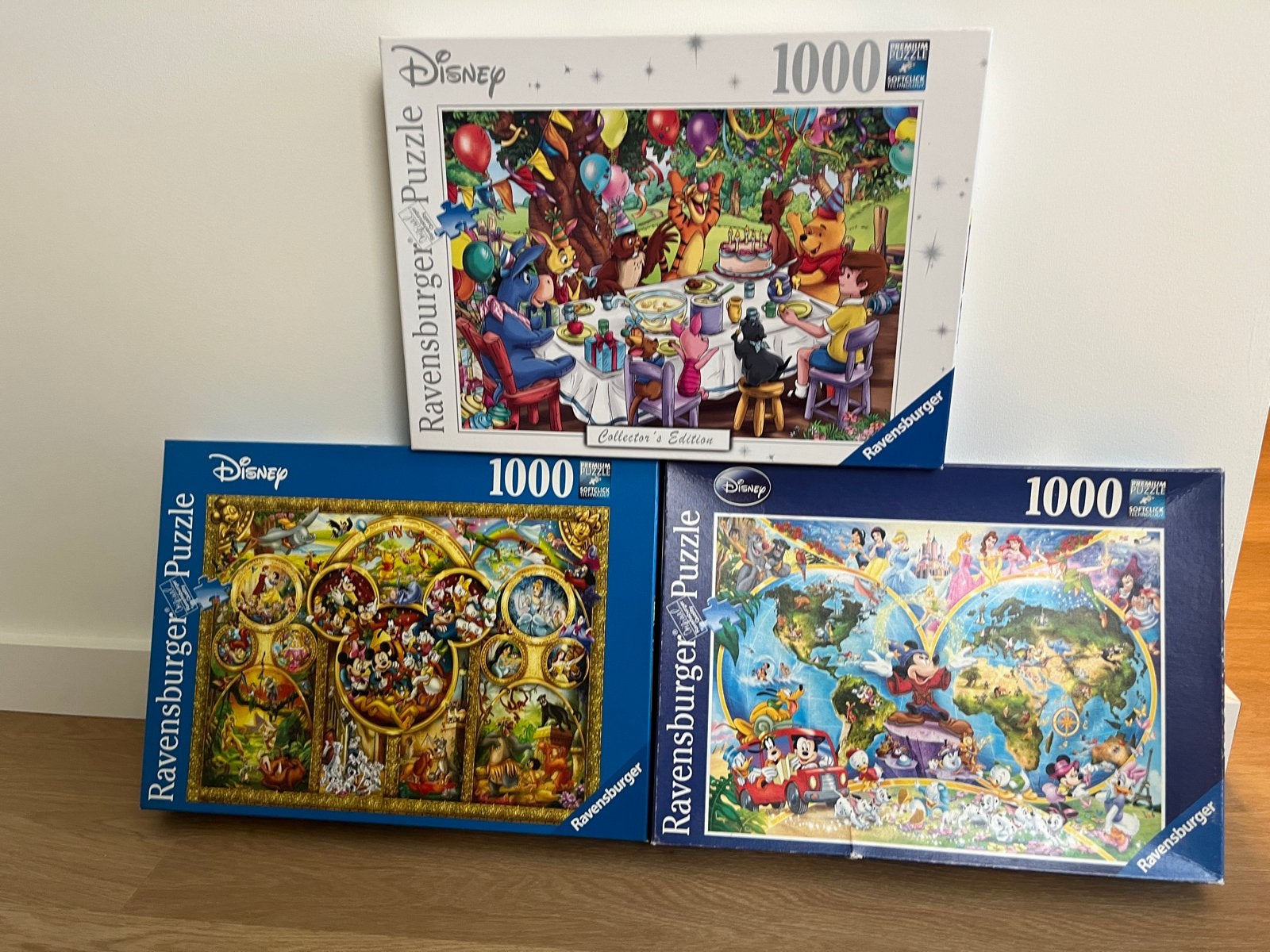 Set van 3 Ravensburger Disney puzzels - 1000 stukjes per stu, Ophalen of Verzenden, 500 t/m 1500 stukjes, Zo goed als nieuw, Legpuzzel