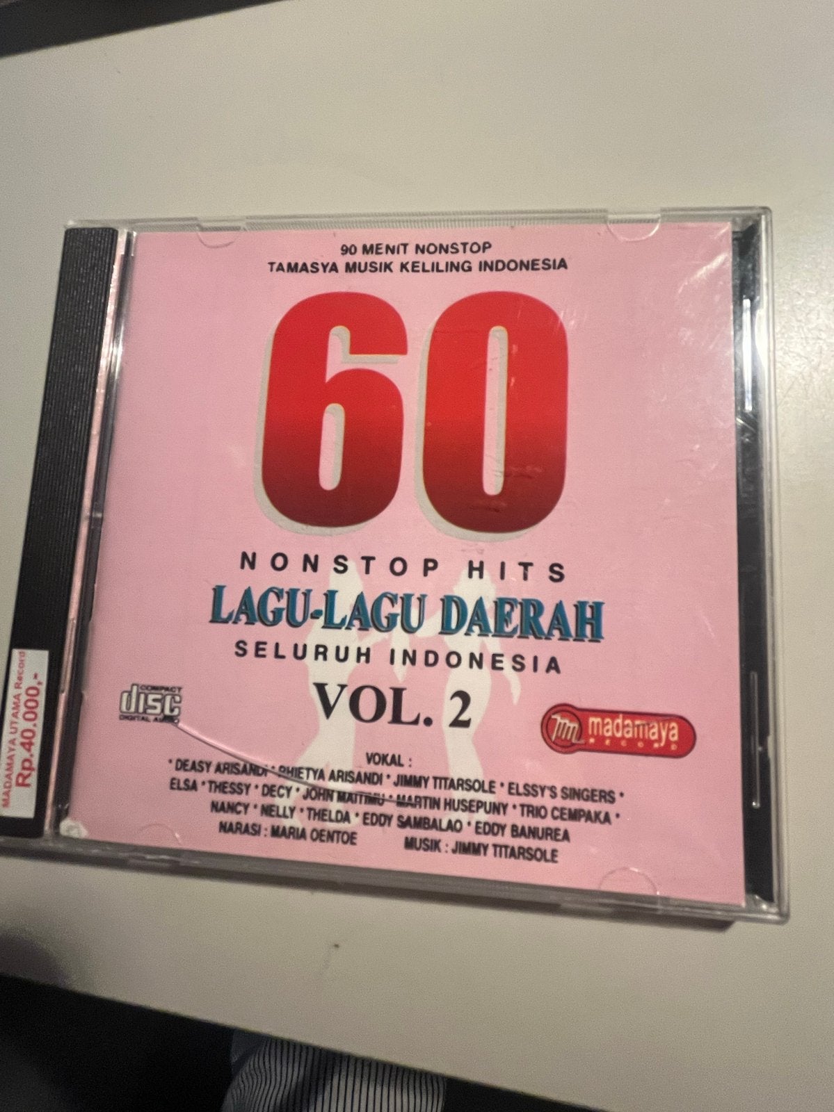 Nonstop Hits Lagu-Lagu Daerah Seluruh Indonesia Vol. 2, Cd's en Dvd's, Ophalen of Verzenden, Gebruikt, Wereldmuziek, Album