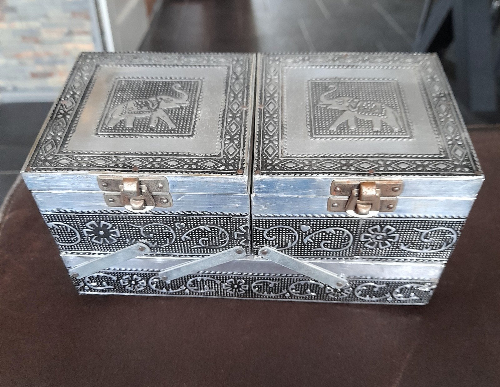 Oude Sieraden Doos met Olifanten - Alleen Ophalen, Ophalen, Overige materialen, Overige typen