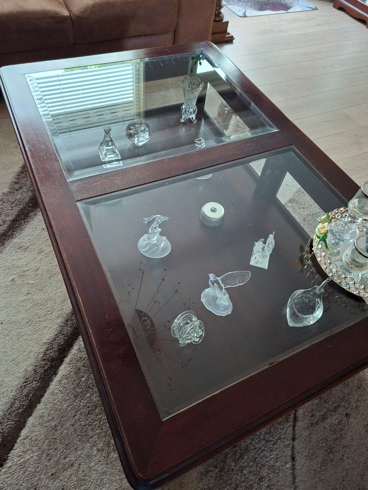 Salontafel met glazen platen en 4 laden - 140x90x50 cm, Ophalen