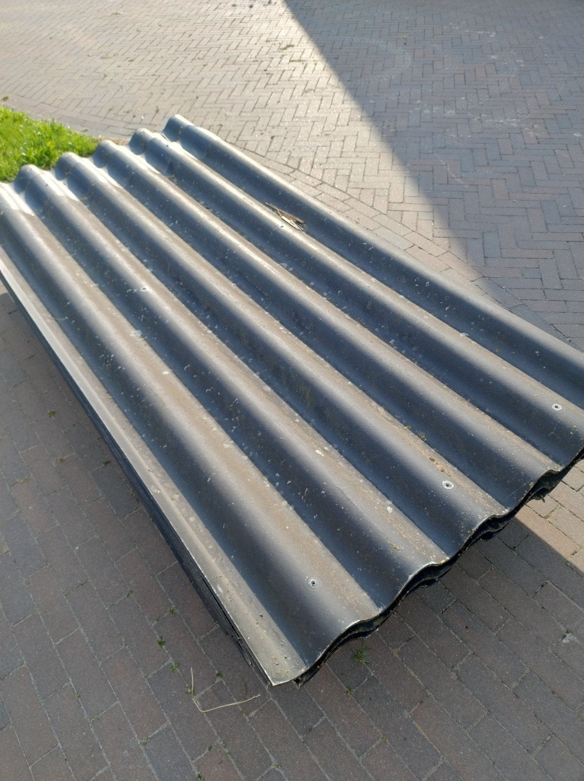 Partij gebruikte cemfort b65 vezelcement golfplaten, Doe-het-zelf en Verbouw, Dakpannen en Dakbedekking, Ophalen, Gebruikt, Steen of Klei