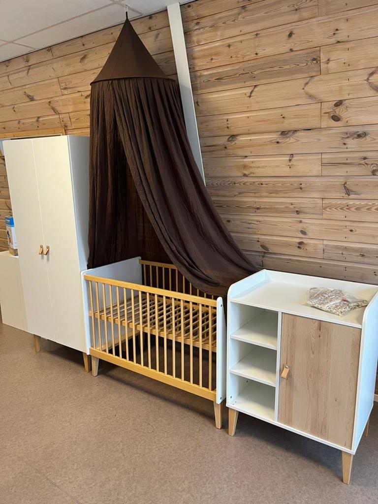 Bopita Indy 3-delige babykamer wit naturel OUTLET, Ophalen, Jongetje of Meisje, Nieuw, Babykamer Outlet