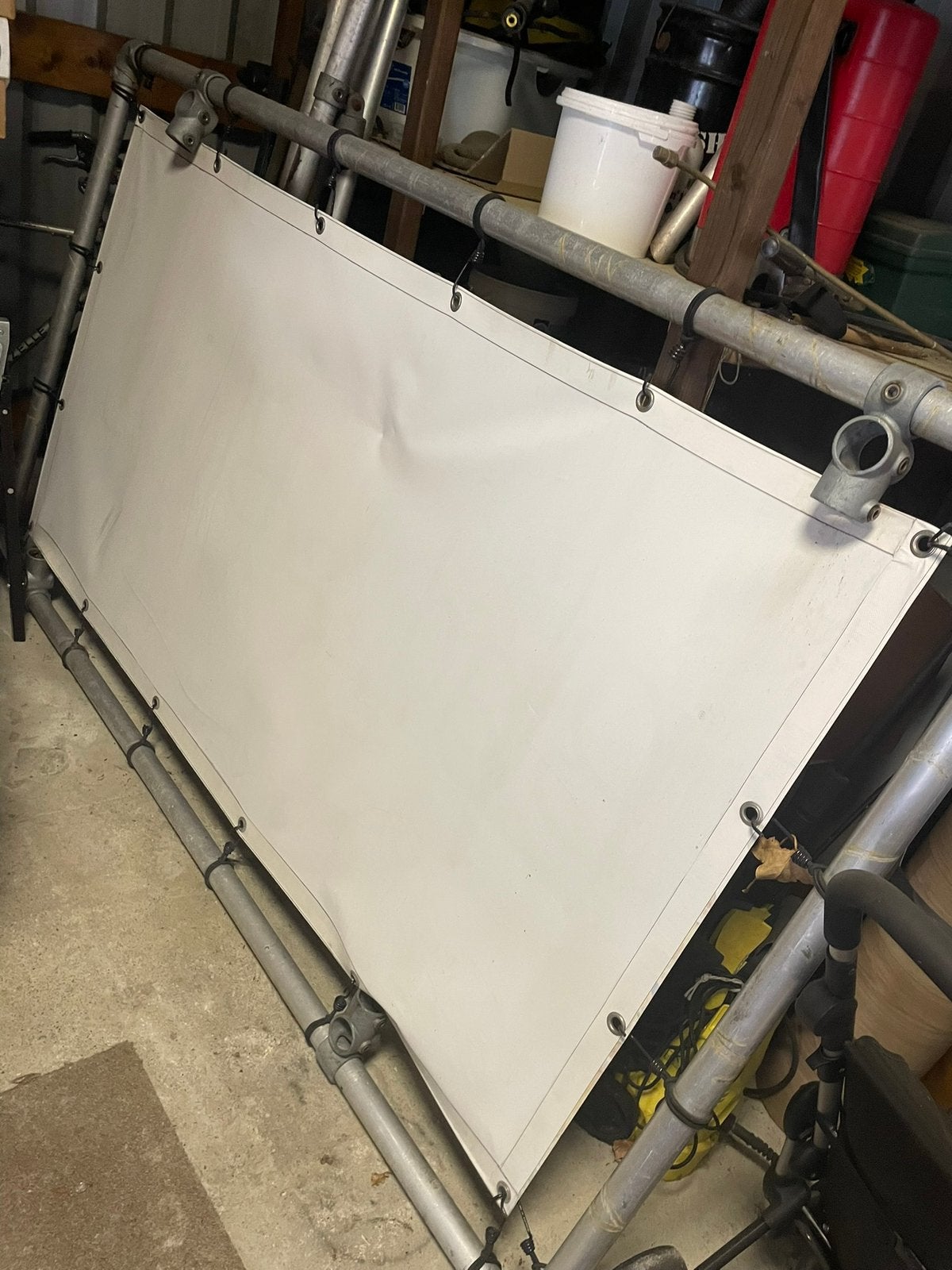 All zilveren Spandoek frame 2.2 m x 1.3 m, Ophalen of Verzenden, Zo goed als nieuw, Reclamebord