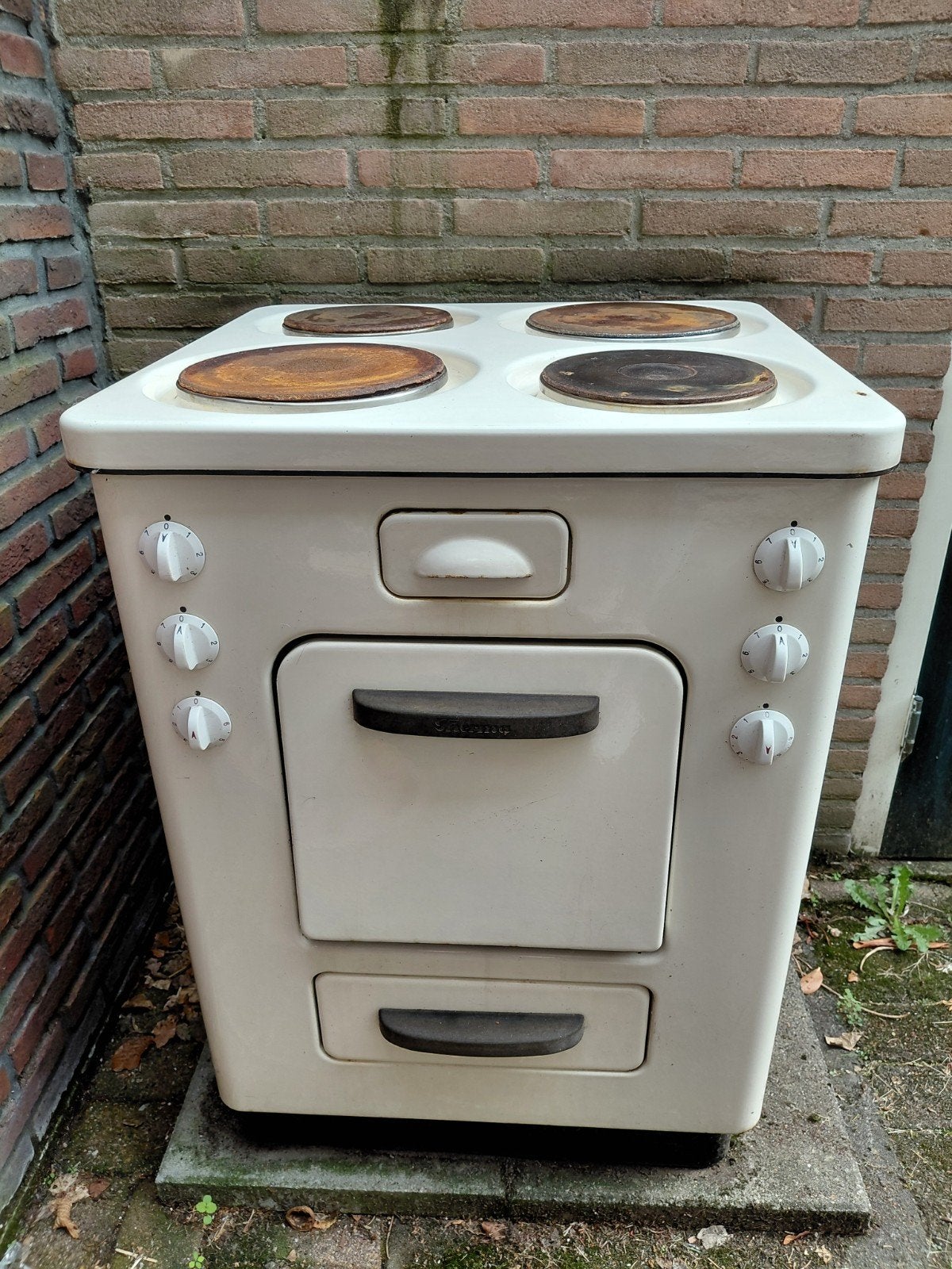 Vintage/retro  elektrisch fornuis, Ophalen, Gebruikt, 4 kookzones, Vrijstaand