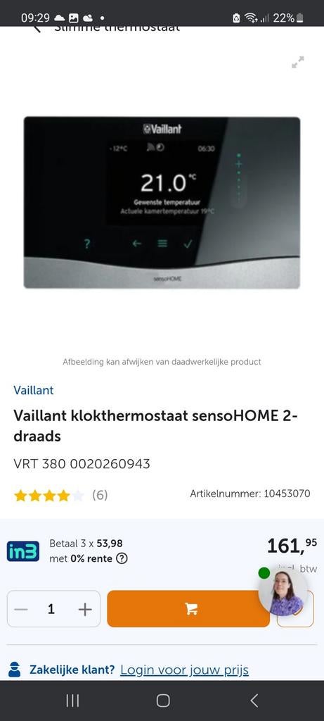 Vaillant senso home thermostaat, Nieuw, Gas, Vrijstaand, 4 kookzones