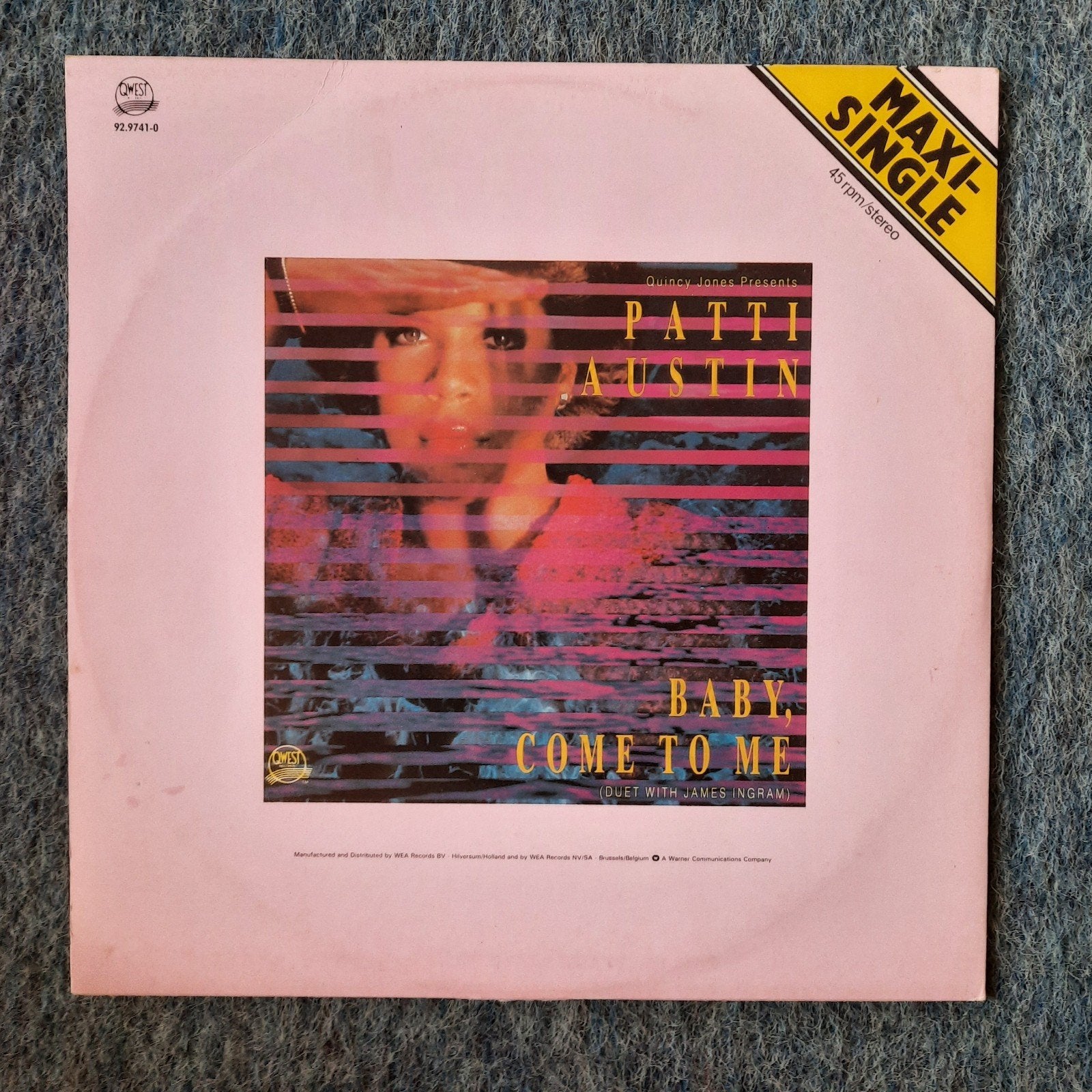 Maxi 12 inch Patti Austin - Baby, Come To Me, Zo goed als nieuw, Pop, 12 inch, Fotohoes
