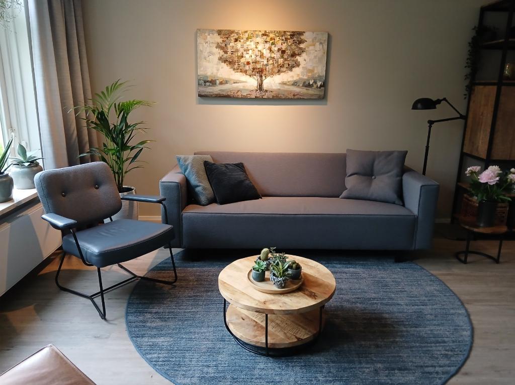 stoel, Huis en Inrichting, Fauteuils, Ophalen, Leer, 75 tot 100 cm, Zo goed als nieuw