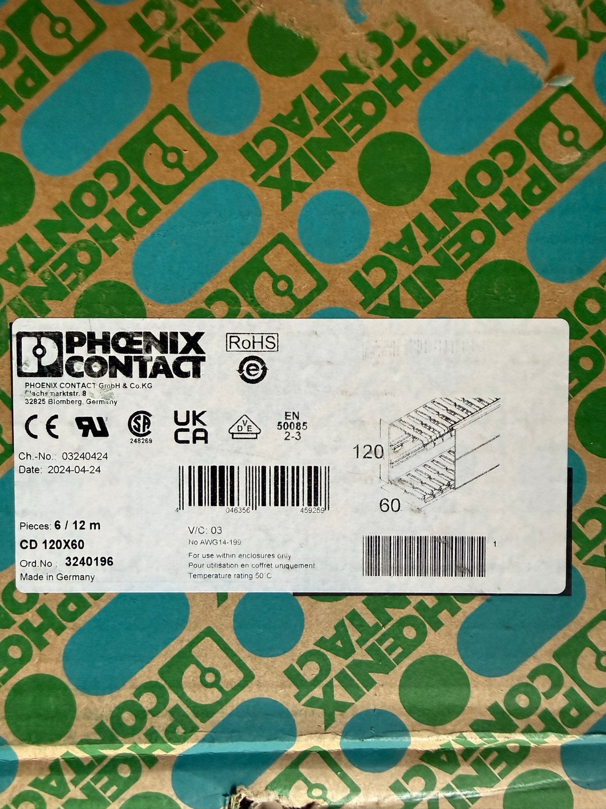 Phoenix Contact CD 120x60 kabelgoot - 6 meter totaal, Ophalen, Nieuw, Overige merken, Kabel of Snoer