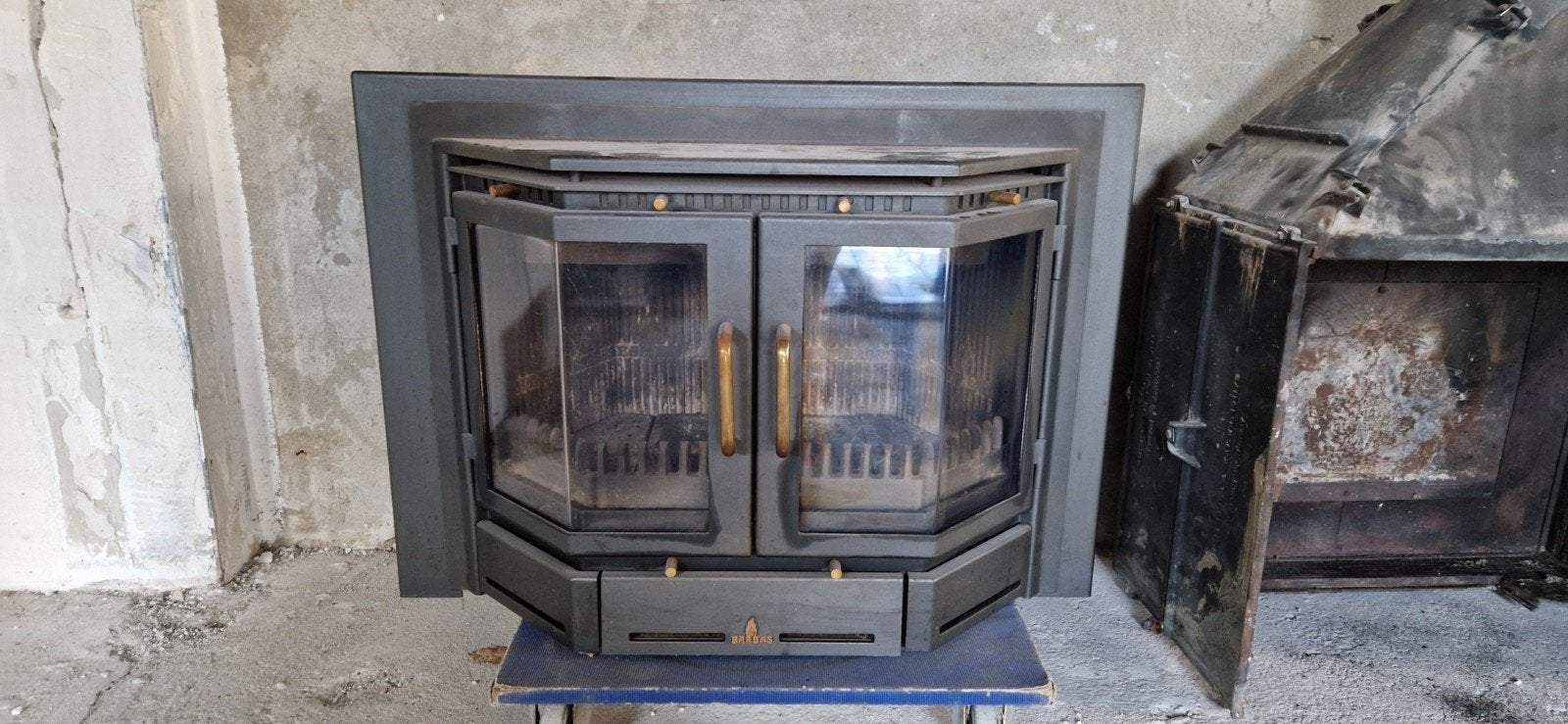 Barbas inbouw openhaard met inbouwschouw., Ophalen of Verzenden, Gebruikt