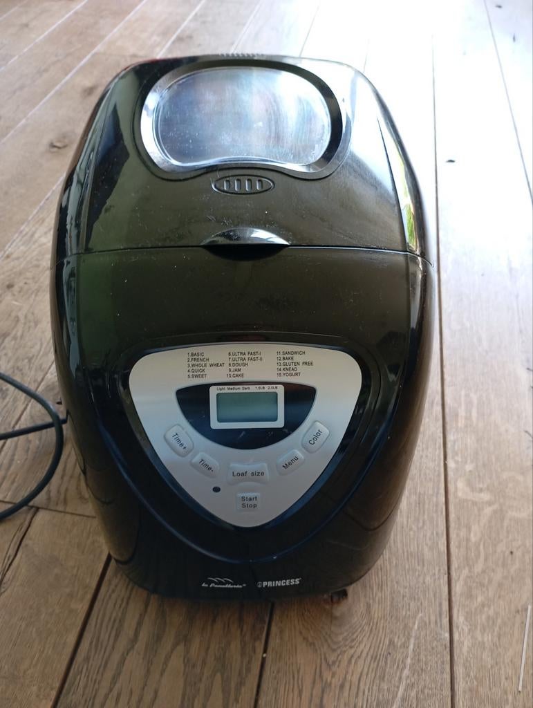 Ongebruikte Princess La Panetteria broodbakmachine, Met timer, Gebruikt, Kijkvenster, 800 tot 1200 gram deeg