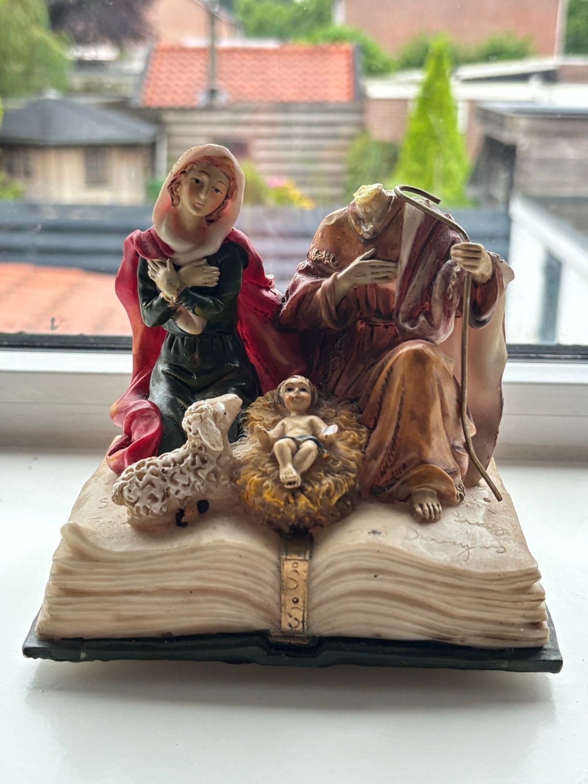 Kerststal Muziekdoos - Jozef, Maria, Jezus en Schaap, Ophalen of Verzenden