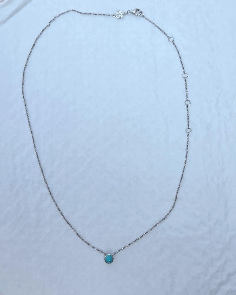 TI SENTO zilveren (925) ketting vaste TURKOOISE hangertje, Ophalen, Zo goed als nieuw, Verstelbaar, Zilver