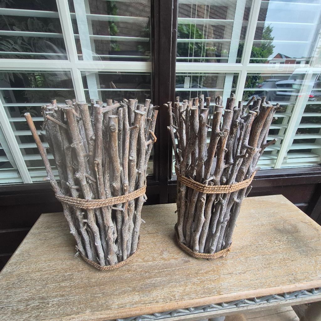 Windlichten, Ophalen of Verzenden, Zo goed als nieuw, Kaars, Hout