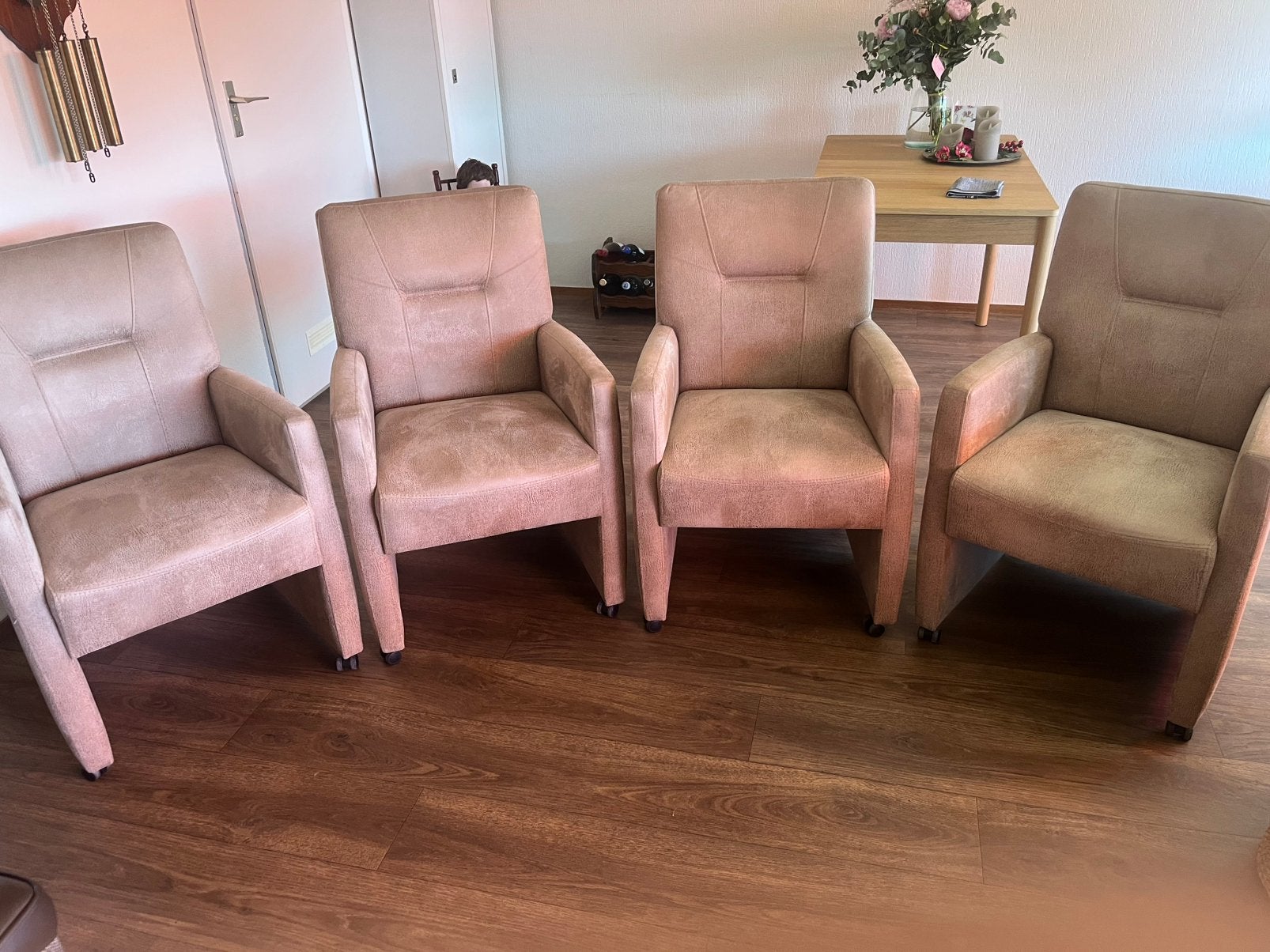4 in goede staat eetkamer stoelen, Ophalen, Zo goed als nieuw, Stof, Vier