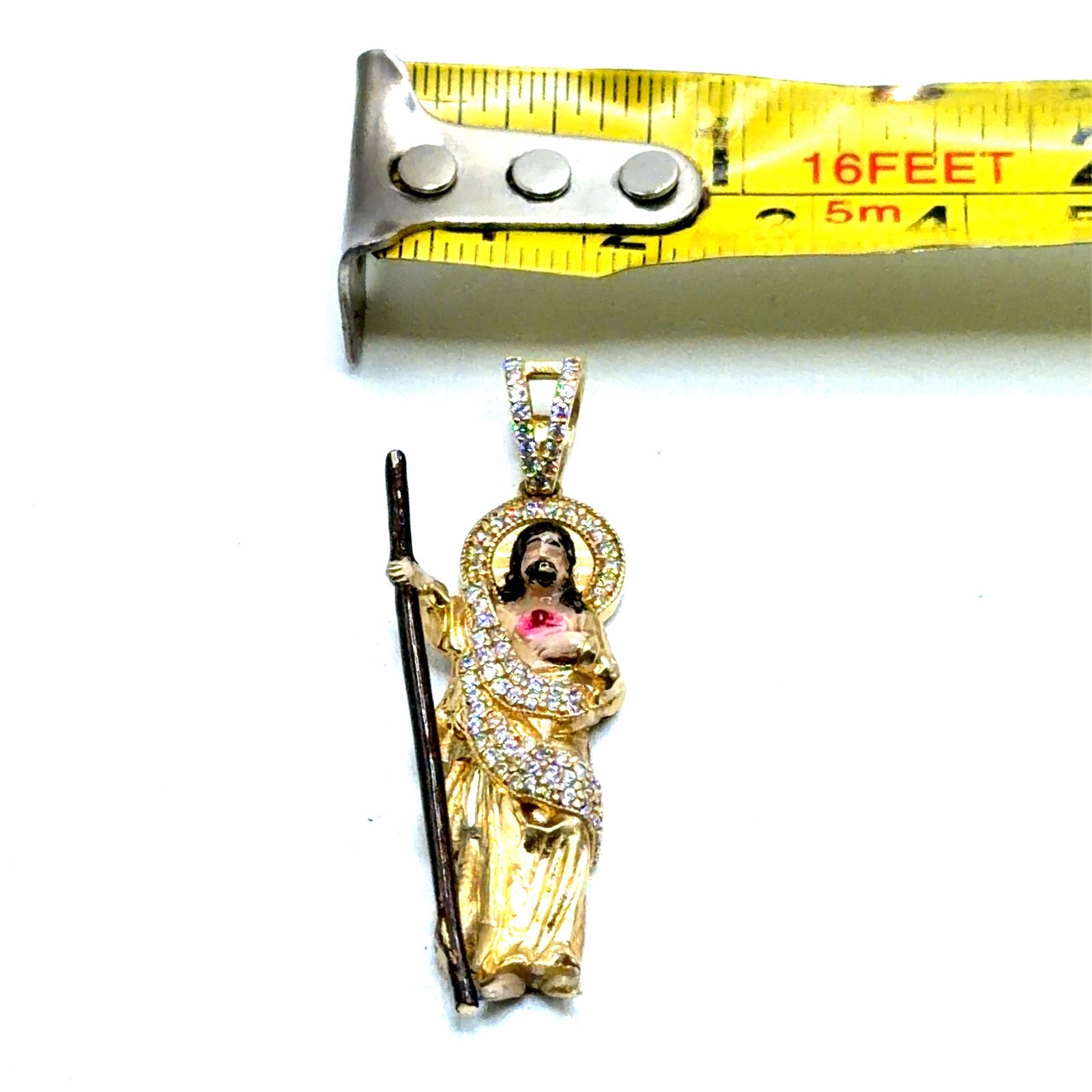 Gouden Jezus Hanger met Kristallen en Hanger, W, Nieuw, Ophalen of Verzenden, W