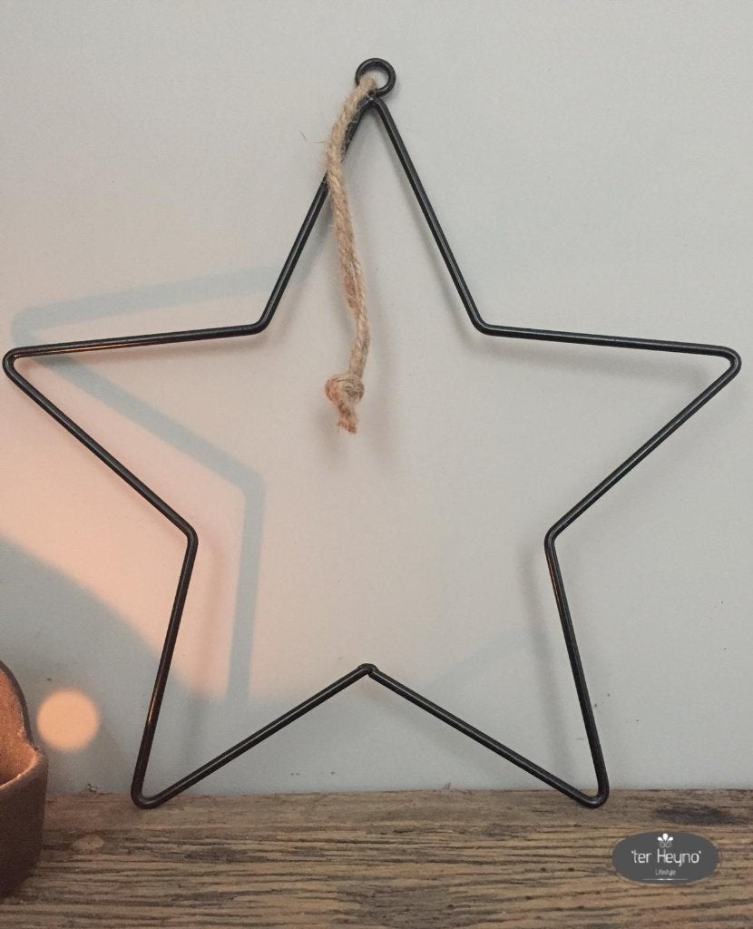 Metalen zwarte ster 28 40 50 cm kerst zwart stoer sober, Verzenden, Nieuw, Zwart, Metaal