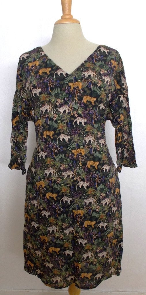 Leuke jungle/panter print jurk van Elements of Freedom! M, Kleding | Dames, Maat 38/40 (M), Zo goed als nieuw, Knielengte, Meerkleurig