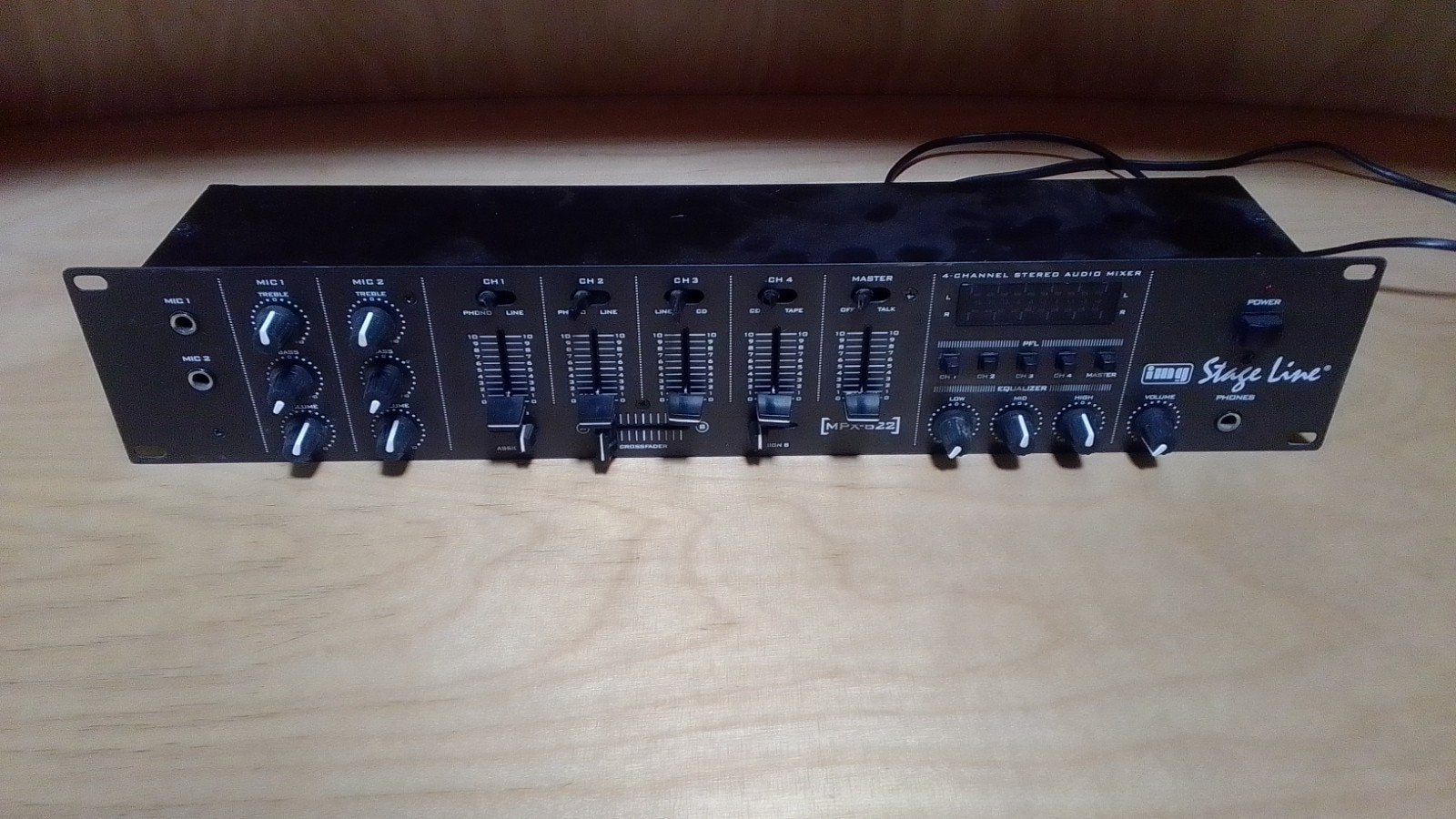 Stageline MPX-622 4-kanaals stereo audiomixer, Ophalen, Gebruikt, Minder dan 5 kanalen, Microfooningang