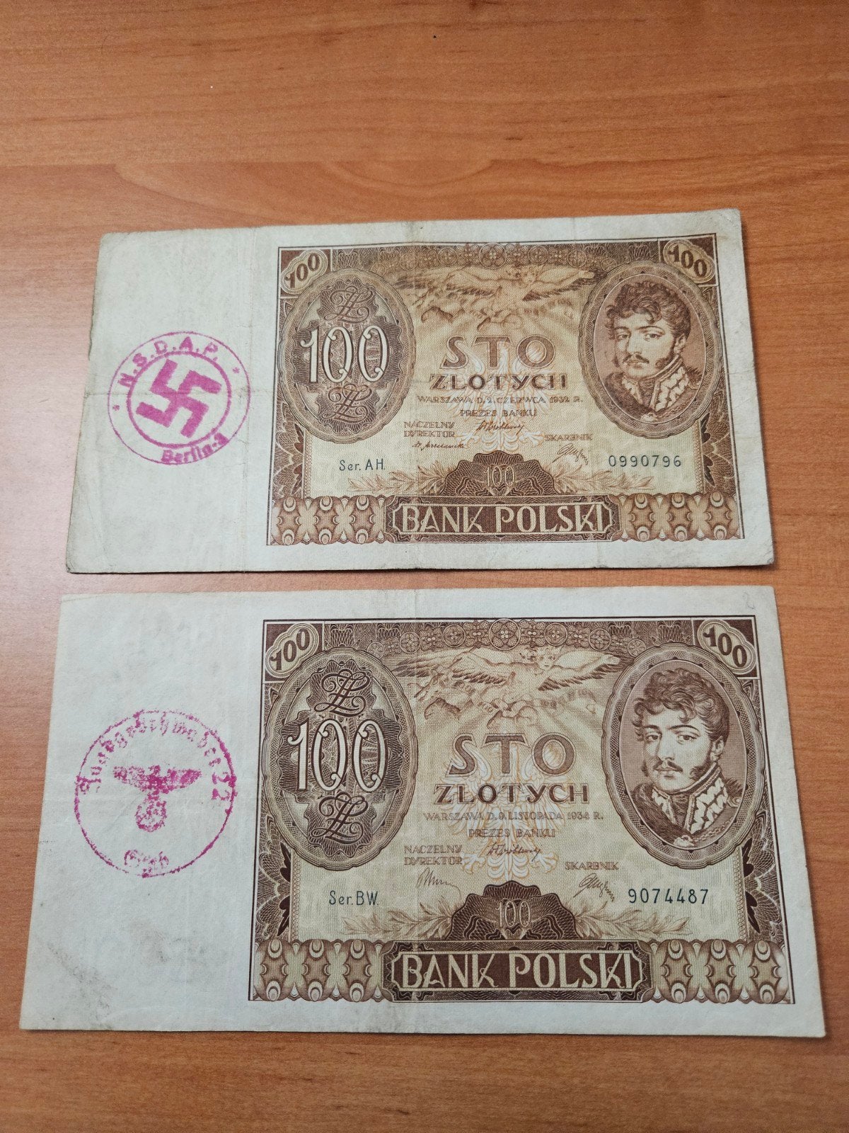 2x 100 zloty Polen Duitsland bezet set WWII, Postzegels en Munten, Ophalen of Verzenden, Duitsland, Setje