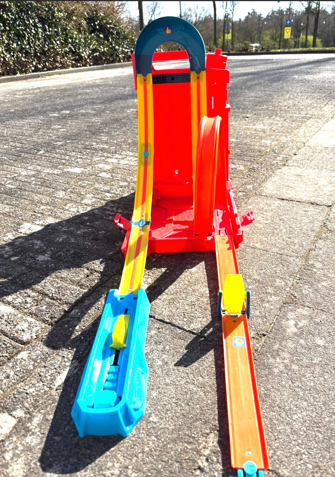 Hot Wheels Track Builder Unlimited Fuel Can Stuntbox HDX78, Ophalen, Zelf te bouwen, Zo goed als nieuw, Hot Wheels
