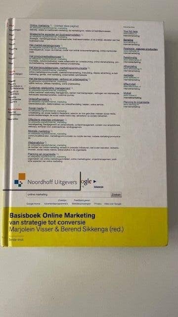 Te Koop studieboek Basisboek Online Marketing, Boeken, Ophalen of Verzenden, Beta, Zo goed als nieuw, HBO