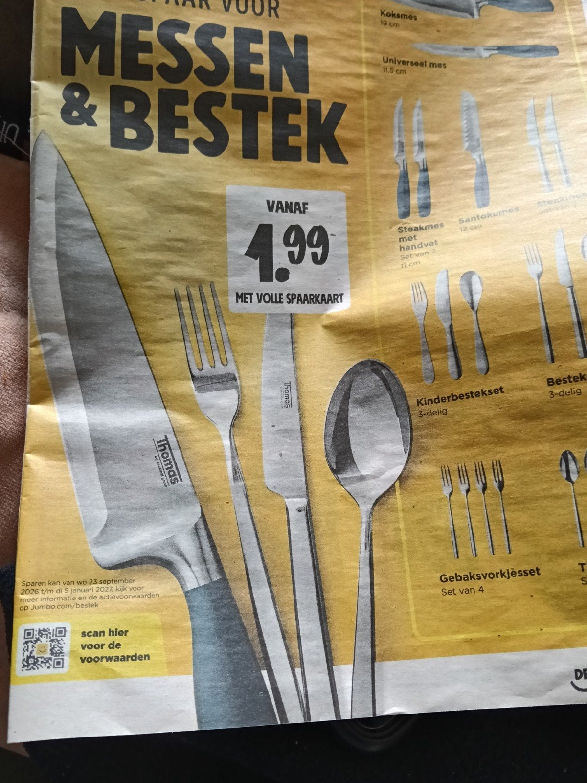 gezocht: jumbo messen/bestek zegels, Jumbo, Ophalen