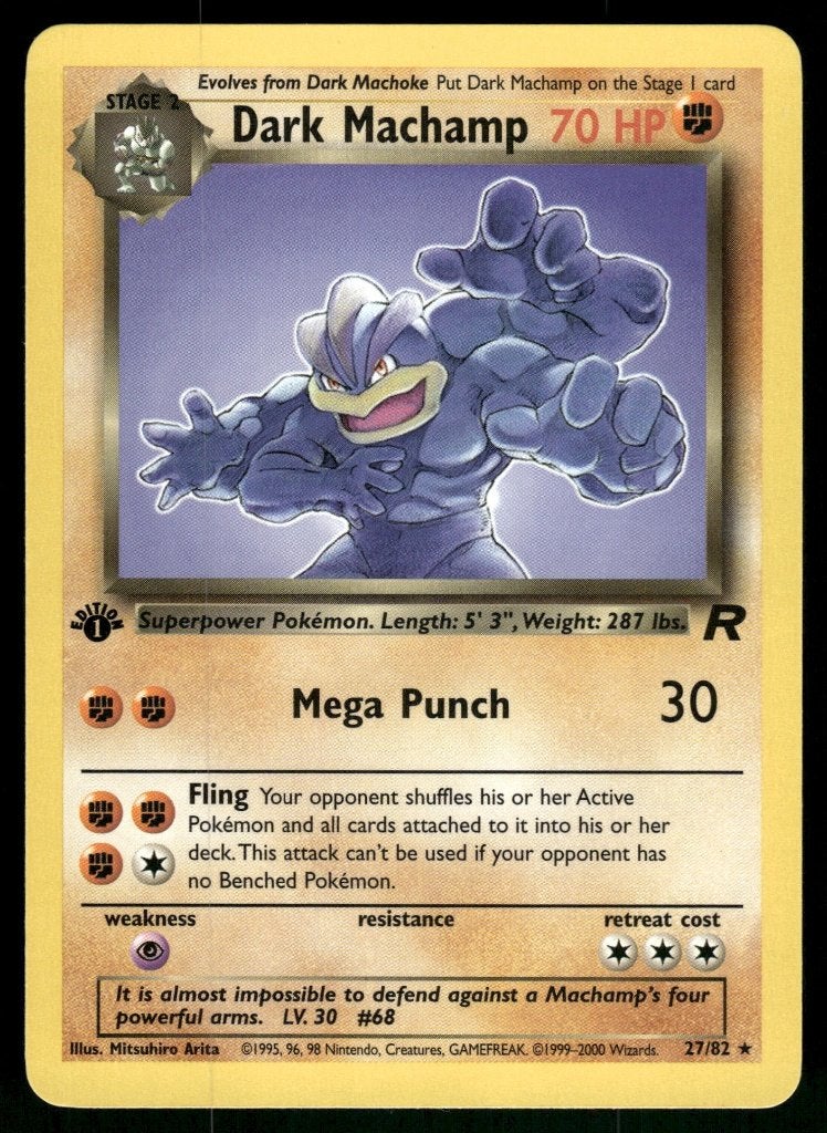 Dark Machamp 27/82 - Team Rocket (1st edition) (Mit), Verzenden, Gebruikt