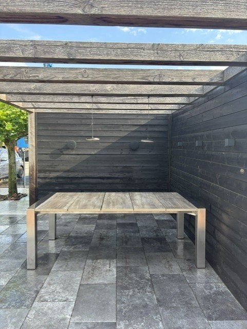 Uitverkoop Keramische Tuintafels 220x110 RVS Frame, Ophalen, Zo goed als nieuw, Rechthoekig, Overige materialen