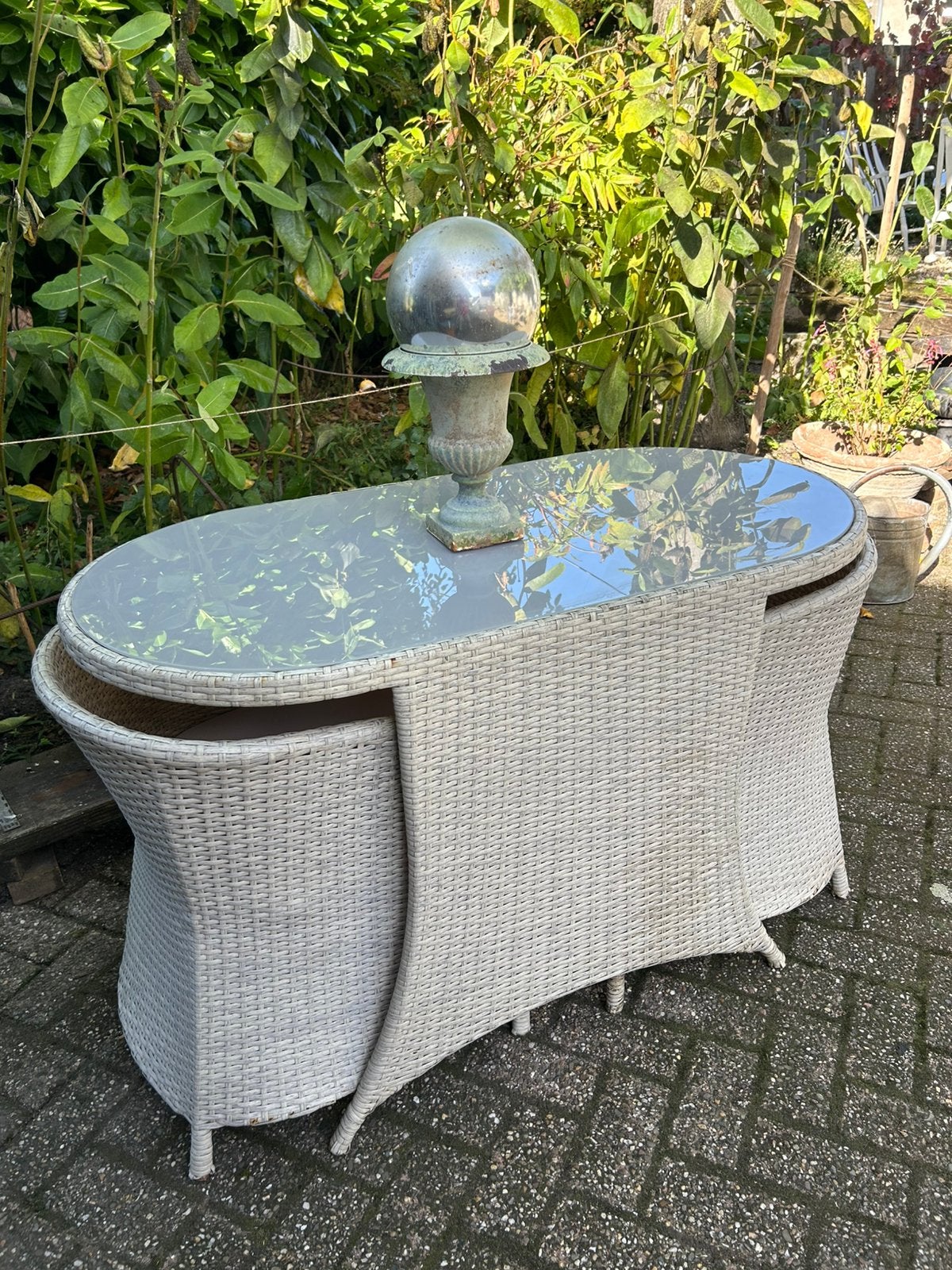 Rotan set/tuinset/serre set, Tuin en Terras, Ophalen, Gebruikt