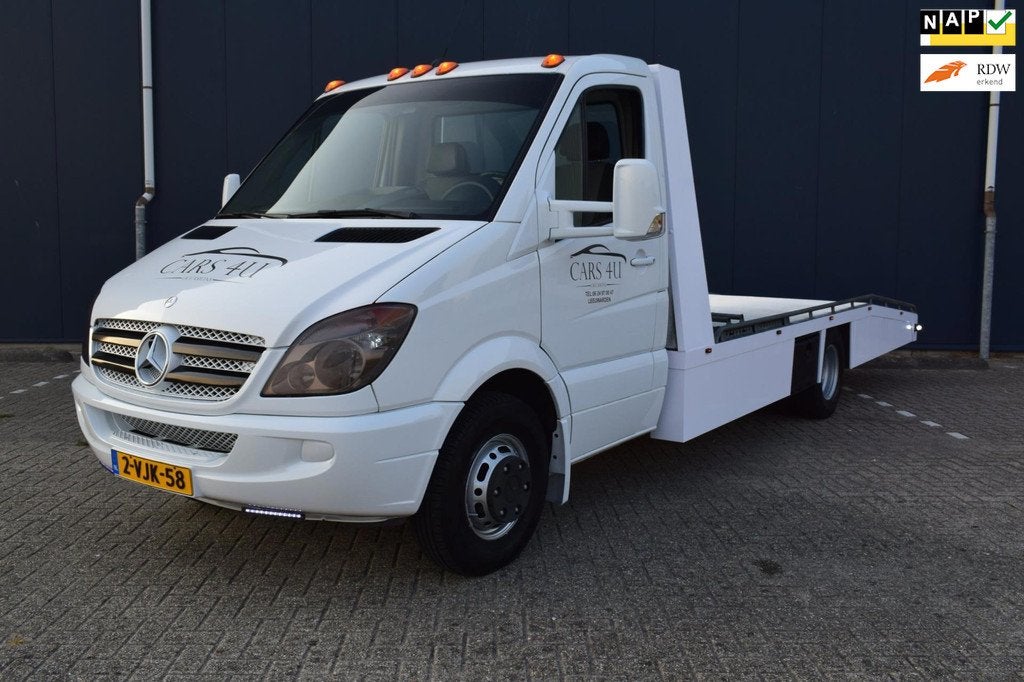 Mercedes-Benz SPRINTER 3.0 v6 212pk automaat oprijwagen, Automaat, Achterwielaandrijving, Gebruikt, Leder en Stof