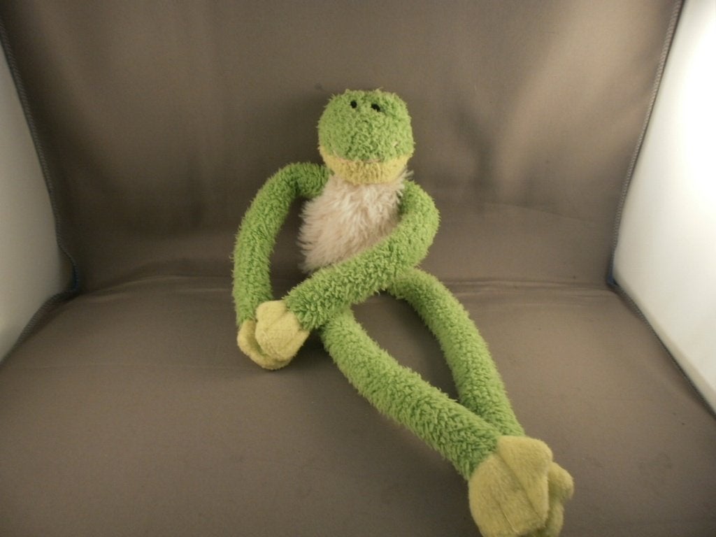 unitoys kikker bondbuik wit groen velours en gestikte roze, Kikker, Groen, Overige merken, Ophalen of Verzenden