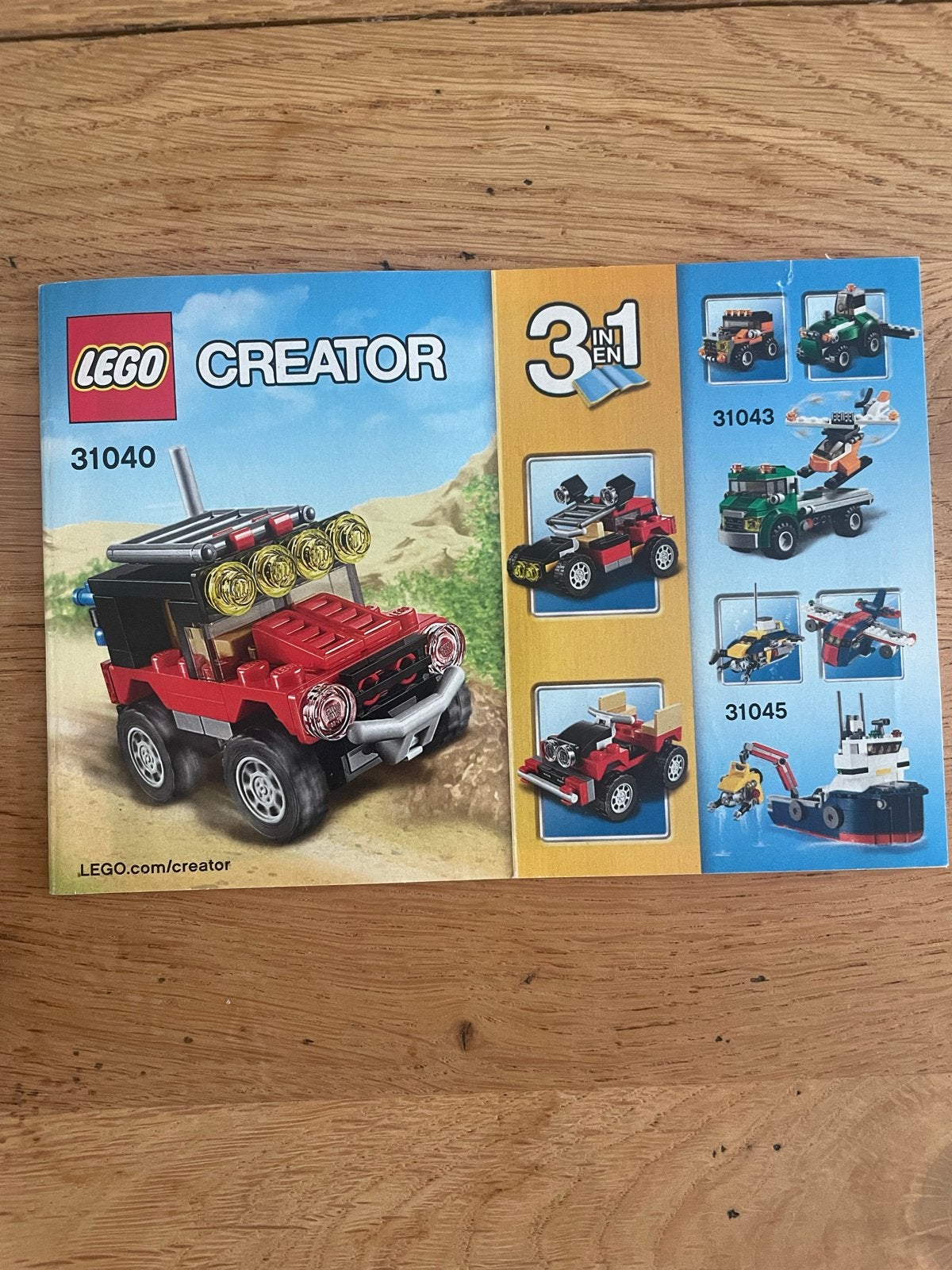 Lego Creator 3 in 1 31040 Woestijn Racers Compleet, Gebruikt, Lego, Ophalen of Verzenden, Compleet