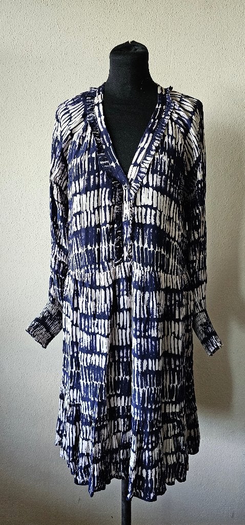 Moliin blauwe jurk maat L (22725), Maat 42/44 (L), Ophalen of Verzenden, Gedragen, Boven de knie