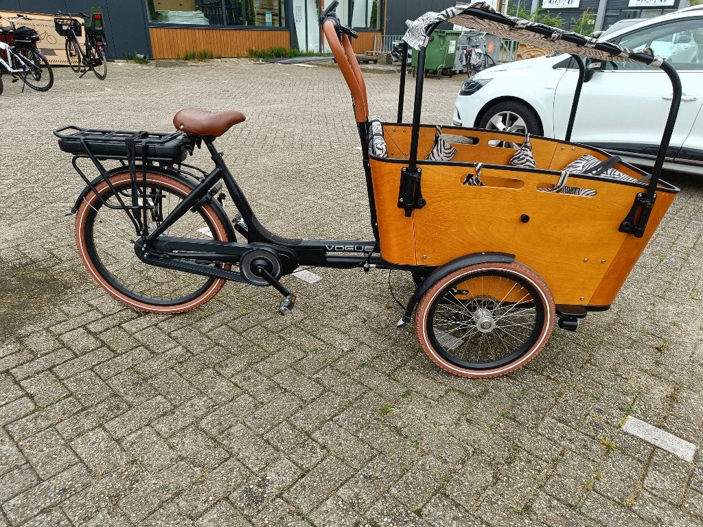 Vogue Elektrische Bakfiets, 4 kinderen of meer, Huif, Zo goed als nieuw, Schijfrem