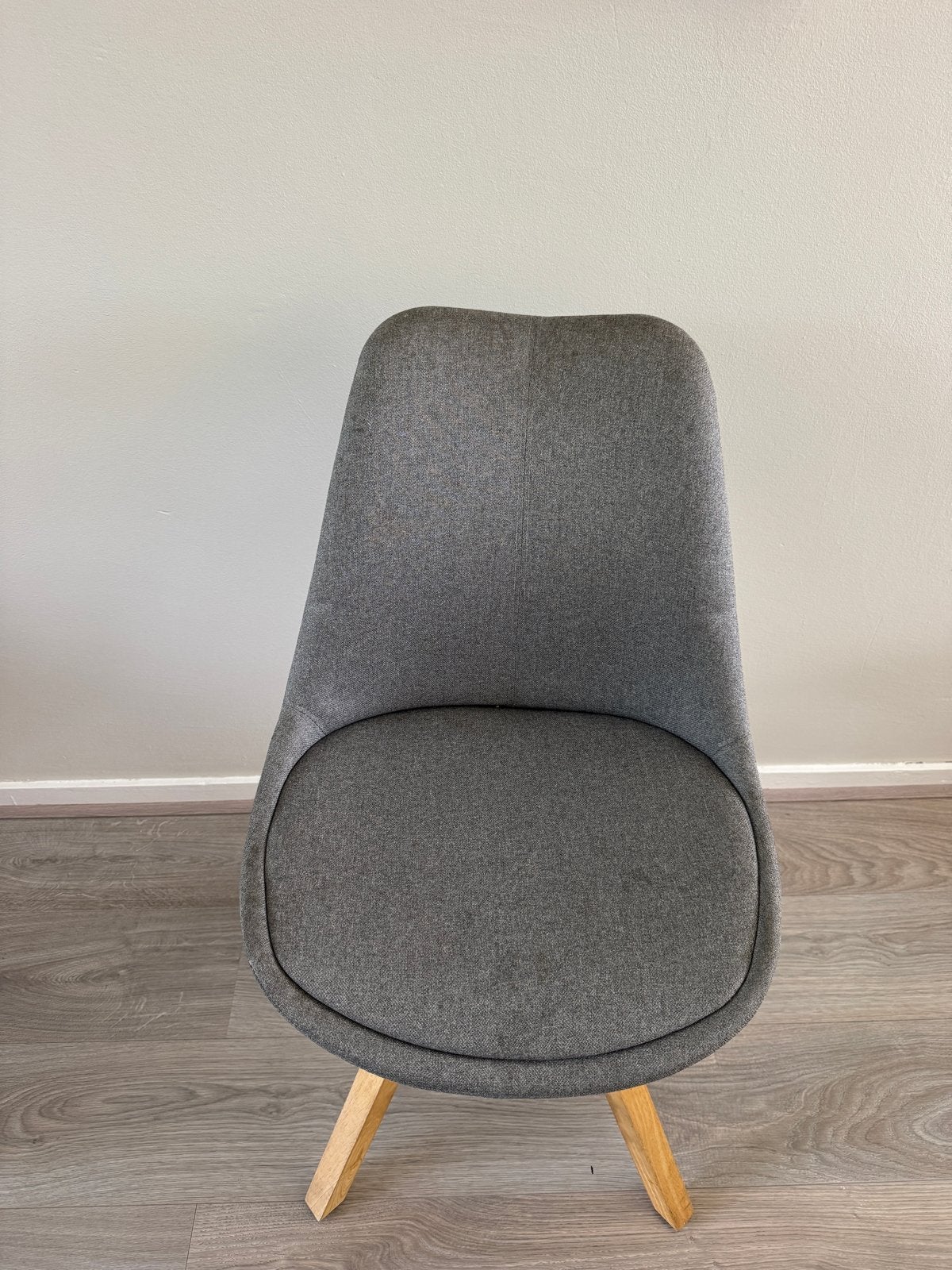 4 grijze stoelen met afneembare en wasbare stof, Huis en Inrichting, Stoelen, Ophalen, Gebruikt, Vier, Stof