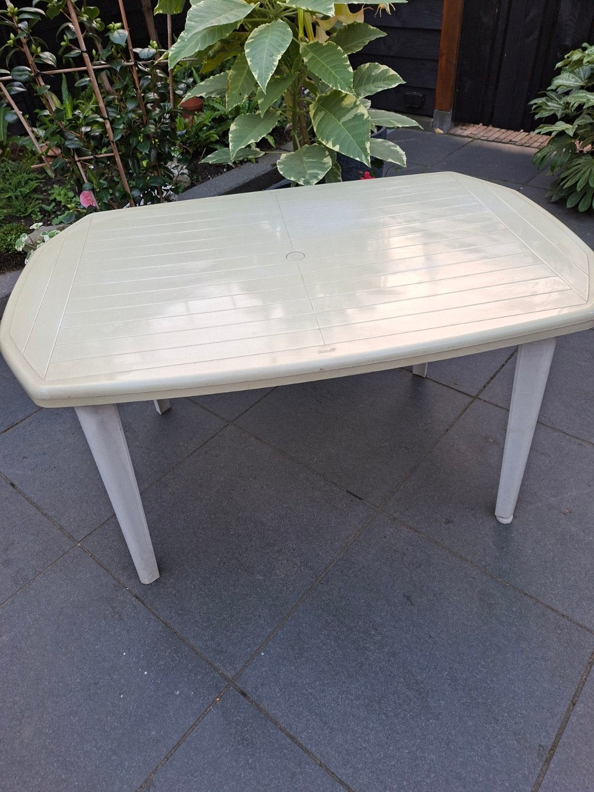Tuintafel., Tuin en Terras, Ophalen, Gebruikt, Rechthoekig