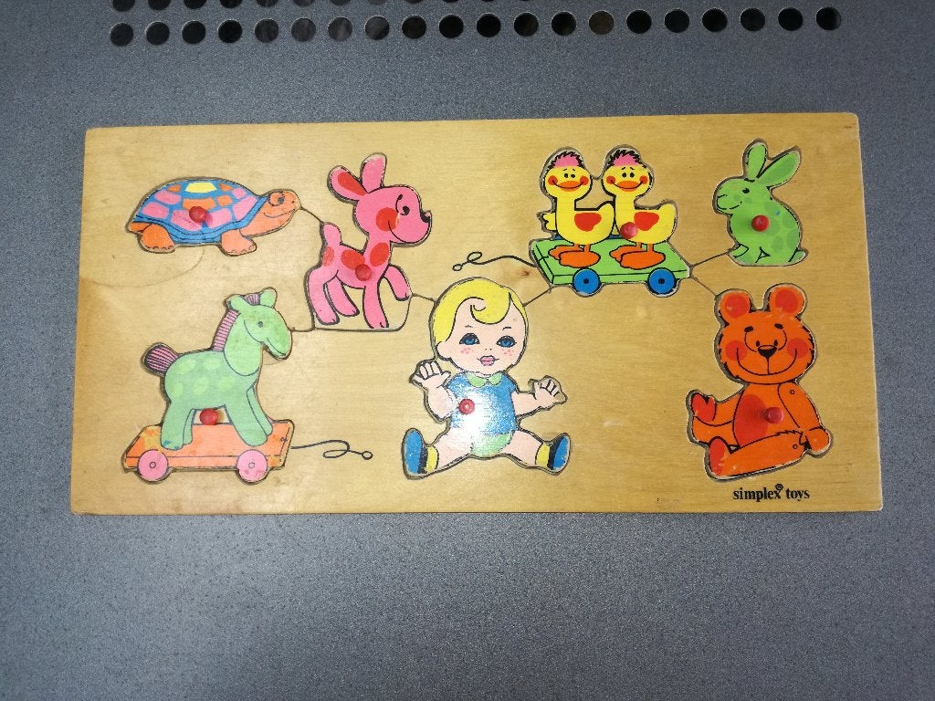 Houten puzzel (simplextoys 1), Ophalen of Verzenden, Minder dan 10 stukjes, Gebruikt, 6 maanden tot 2 jaar