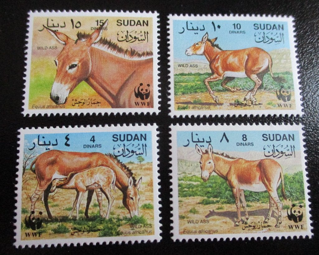 Soedan, WWF serie Wilde ezel, Verzenden, Postfris, Dier of Natuur
